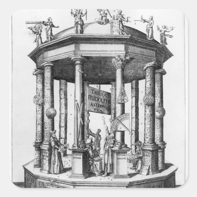 Frontispiece 'The Rudolphine Tables' Quadratischer Aufkleber (Vorderseite)