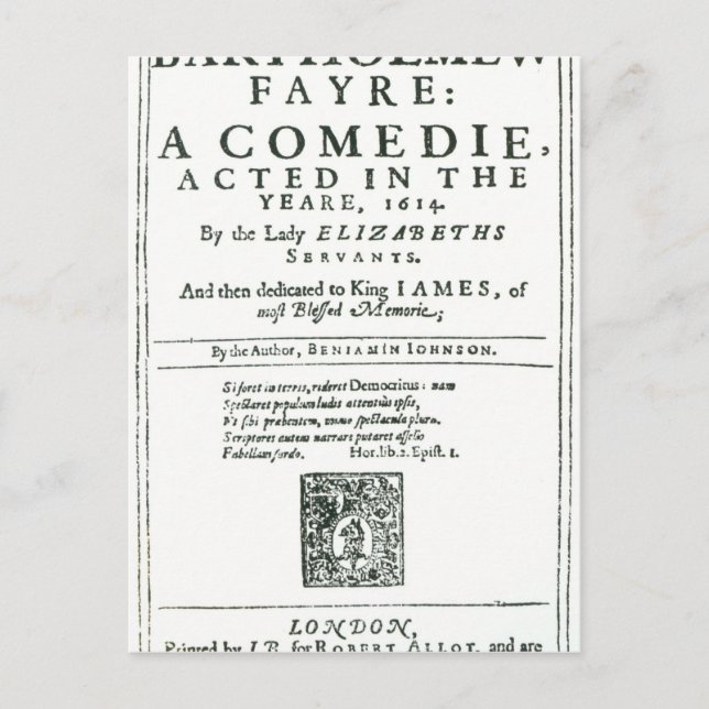 Frontispiece to 'Bartholomew Fair' Postkarte (Vorderseite)