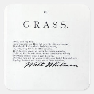 Frontispiece to 'Blätter des Grases' Quadratischer Aufkleber