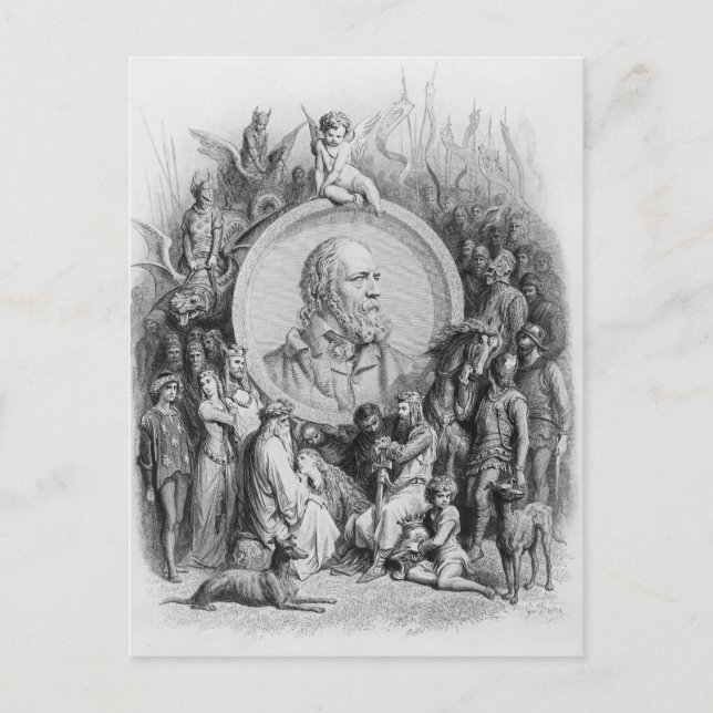 Frontispiece to 'Idylls of the King' Postkarte (Vorderseite)