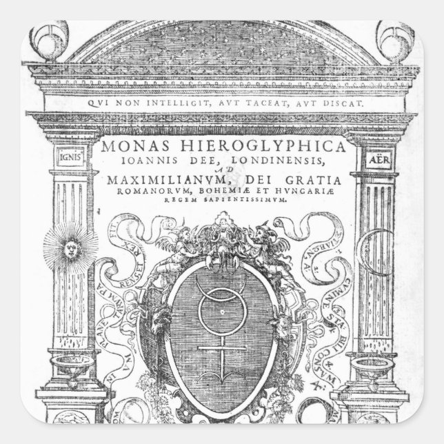 Frontispiece von "Monas Hieroglyphica" Quadratischer Aufkleber (Vorderseite)