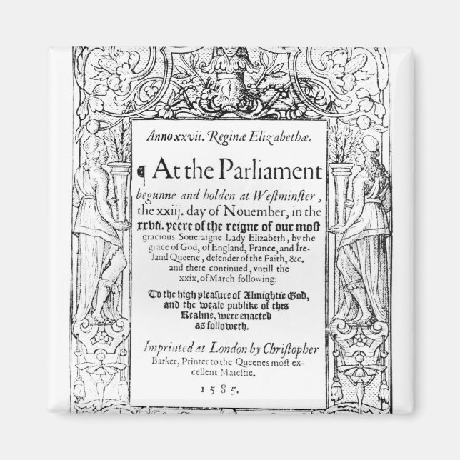 Frontispiece zum Bericht des Parlaments Magnet (Vorne)