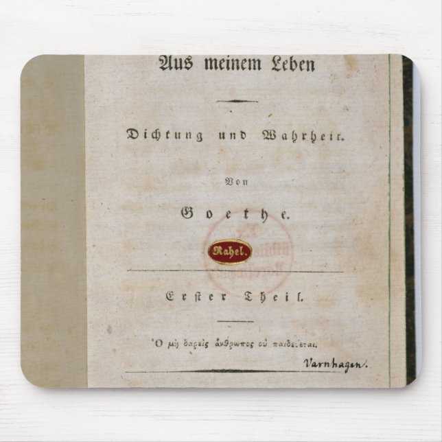 Frontispiz von 'aus meinem Leben heraus Mousepad (Vorne)