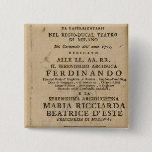 Frontispiz von Mozart 'Lucio Silla Button