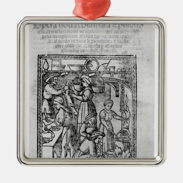 Frontispiz zu einem italienischen Kochbuch Ornament Aus Metall (Vorne)