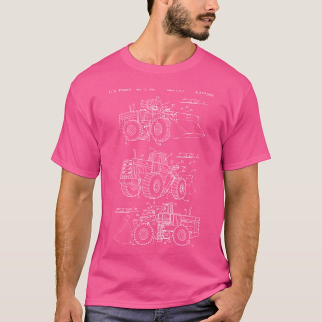 Frontlader-Traktor Baupläne Konstruktion T-Shirt (Vorderseite)