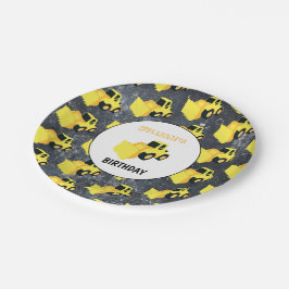 Frontladerbauwagen Geburtstag Pappteller