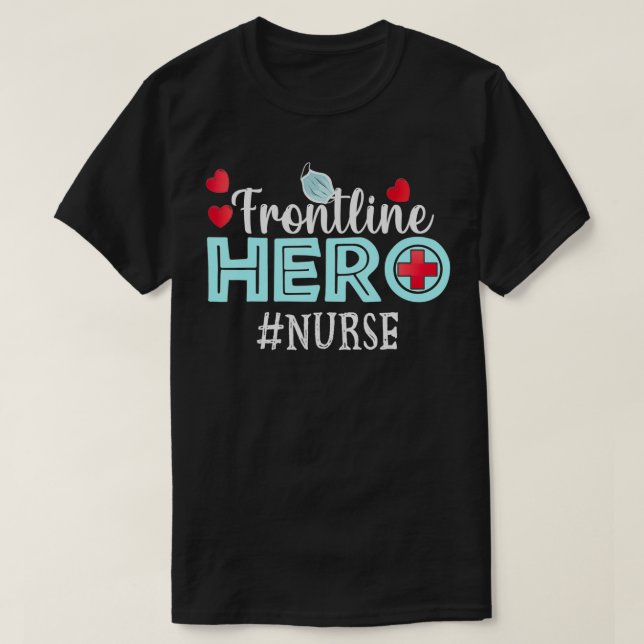 Frontline Hero Nurse essenzielle Mitarbeiter Danke T-Shirt (Design vorne)