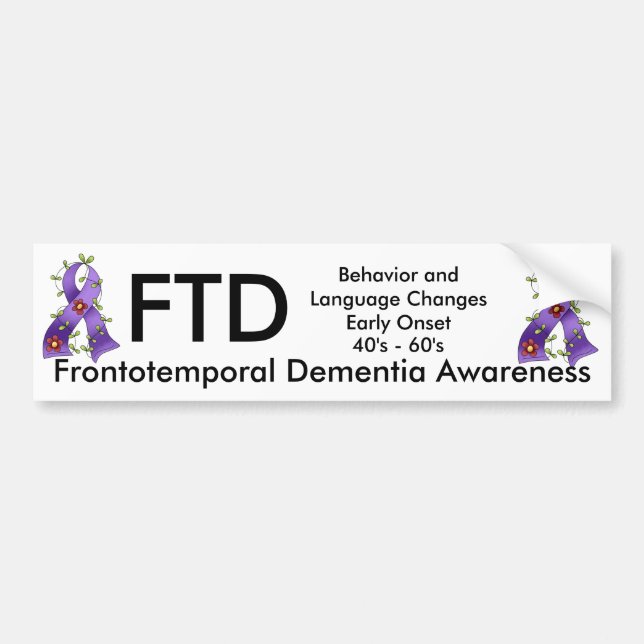 Frontotemporal Demenz-lila Band-Stoß. Sticke Autoaufkleber (Vorne)