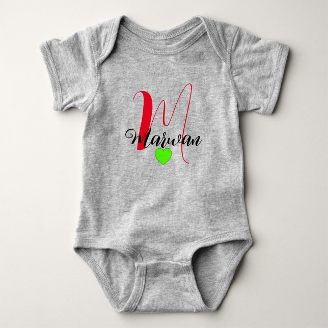 Frontseite und Rückseite für Monogramm - Eindeutig Baby Strampler (Vorderseite)