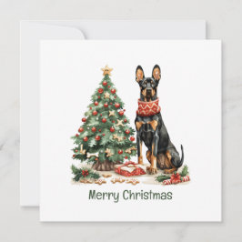 Frory Christmas Dobermann Hunde Feiertagskarte
