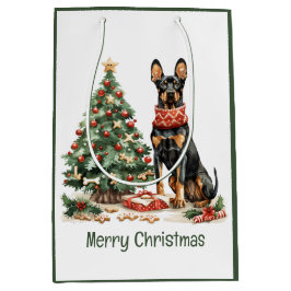 Frory Christmas Dobermann Hunde Mittlere Geschenktüte