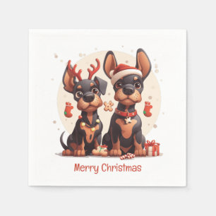 Frory Christmas Dobermann Hunde Serviette