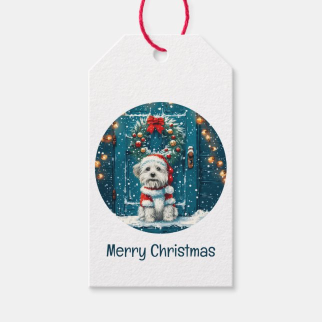 Frory Christmas Shih Tzu Dogs Geschenkanhänger (Vorderseite)
