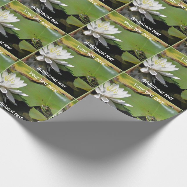 Frosch Admiring Lotus Blume Natur Personalisiert Geschenkpapier (Ecke)