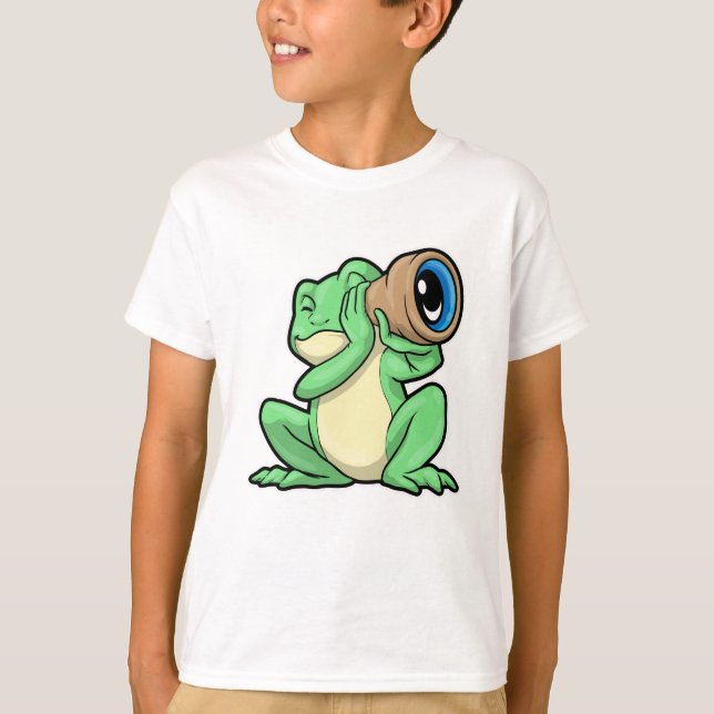 Frosch als Astronomie mit Teleskop T-Shirt (Vorderseite)
