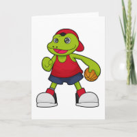 Frosch als Basketballspieler mit Basketball