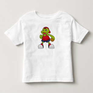 Frosch als Basketballspieler mit Basketball Kleinkind T-shirt