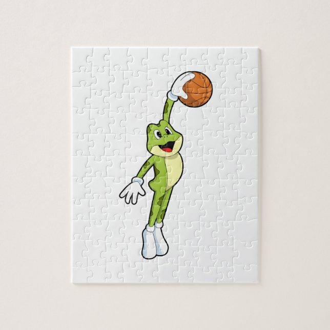 Frosch als Basketballspieler mit Basketball.PNG (Vertikal)