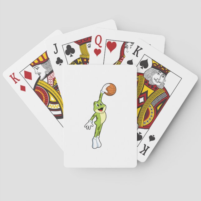Frosch als Basketballspieler mit Basketball.PNG Spielkarten (Rückseite)