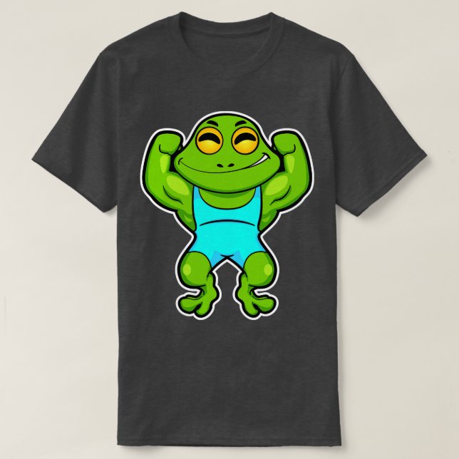 Frosch als Bodybuilder an der Bodybuilding T-Shirt (Design vorne)