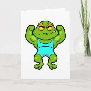 Frosch als Bodybuilder beim Bodybuilding Karte