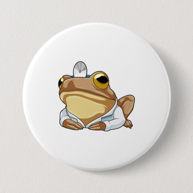 Frosch als Doktor mit Doctor's Coat Button (Vorderseite)