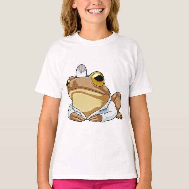 Frosch als Doktor mit Doctor's Coat T-Shirt (Vorderseite)