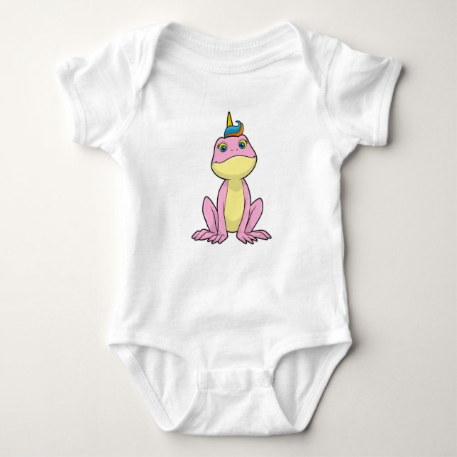 Frosch als Einhorn Baby Strampler (Vorderseite)