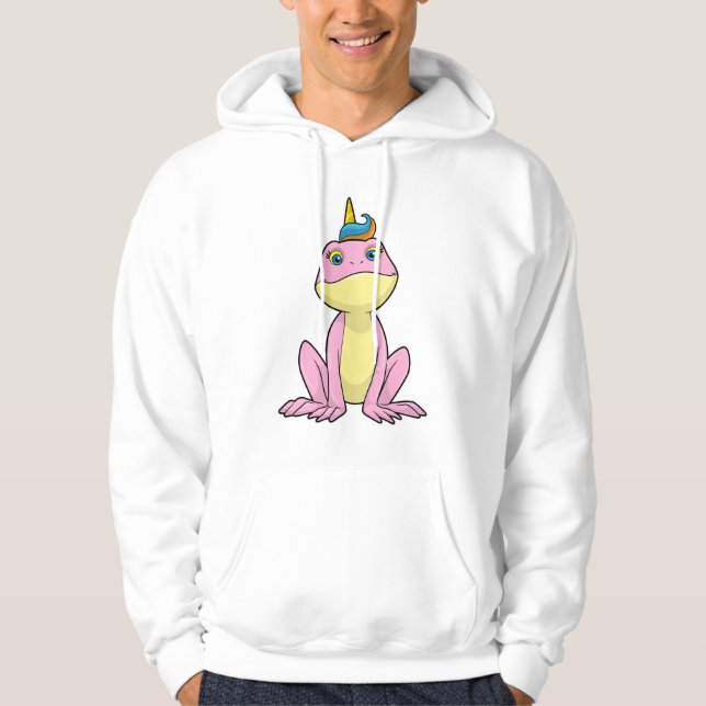 Frosch als Einhorn Hoodie (Vorderseite)