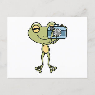 Frosch als Fotograf mit Kamera Postkarte