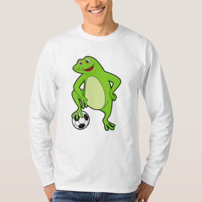 Frosch als Fußballspieler mit Fußball T-Shirt (Vorderseite)