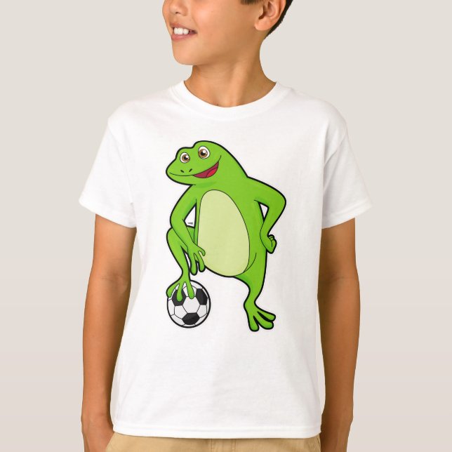 Frosch als Fußballspieler mit Fußball T-Shirt (Vorderseite)
