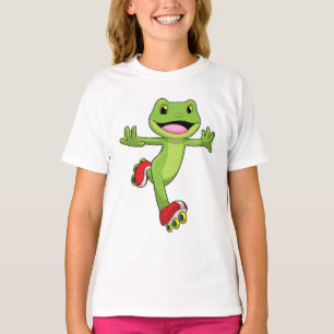 Frosch als Inline-Skater mit Roller-Skaten T-Shirt