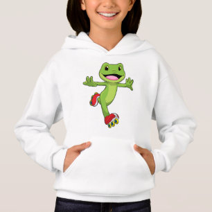 Frosch als Inline-Skater mit Rollschuhen Hoodie