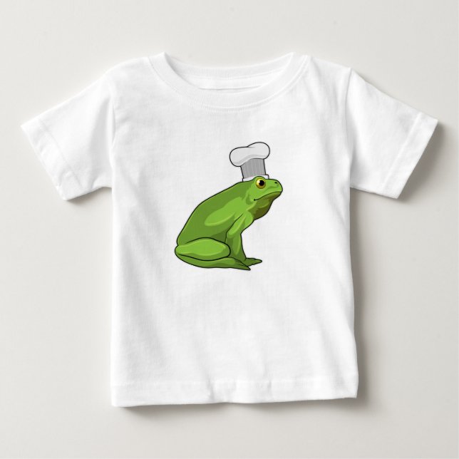 Frosch als Koch mit Koch Hut Baby T-shirt (Vorderseite)