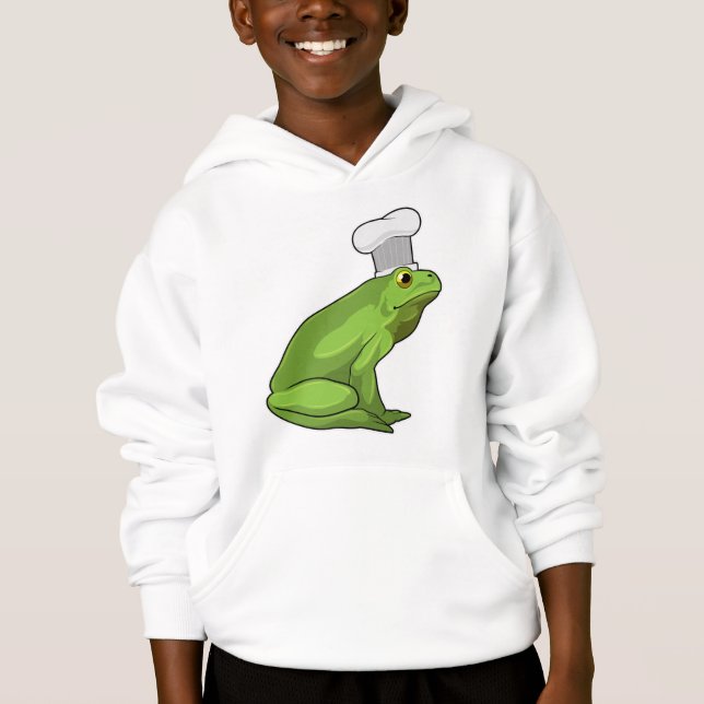 Frosch als Koch mit Koch Hut Hoodie (Vorderseite)