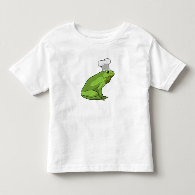 Frosch als Koch mit Koch Hut Kleinkind T-shirt (Vorderseite)