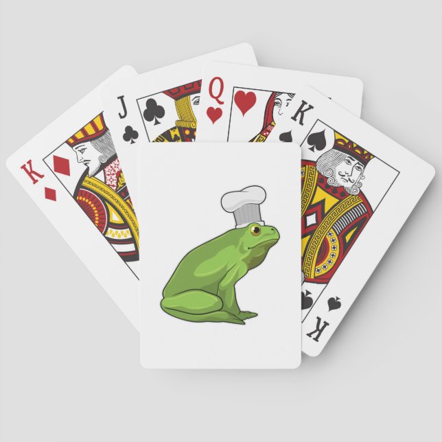 Frosch als Koch mit Koch Hut Spielkarten (Rückseite)