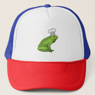 Frosch als Koch mit Koch Hut Truckerkappe