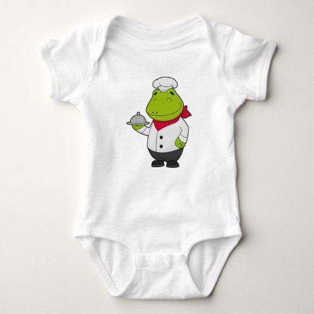 Frosch als Koch mit Platter Baby Strampler (Vorderseite)