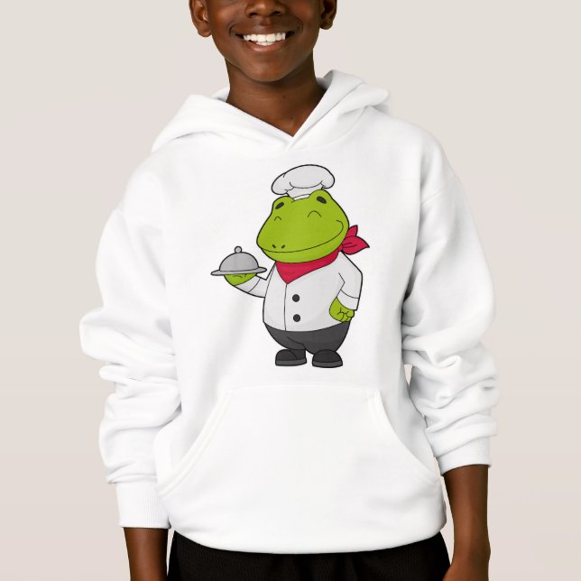 Frosch als Koch mit Platter Hoodie (Vorderseite)