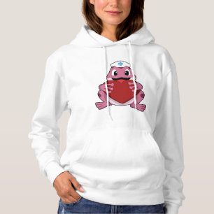 Frosch als Krankenschwester mit Herz Hoodie