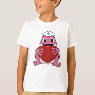 Frosch als Krankenschwester mit Herz T-Shirt