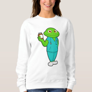 Frosch als Krankenschwester mit Medizin und Stetho Sweatshirt
