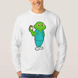Frosch als Krankenschwester mit Medizin und Stetho T-Shirt