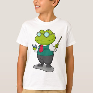 Frosch als Lehrer mit Buch T-Shirt