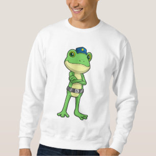 Frosch als Polizeibeamter mit Polizeihut Sweatshirt