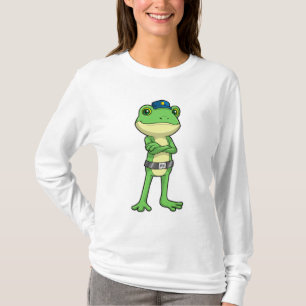 Frosch als Polizeibeamter mit Polizeihut T-Shirt