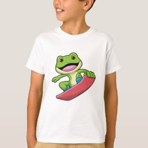 Frosch als Snowboarder mit Snowboard T-Shirt